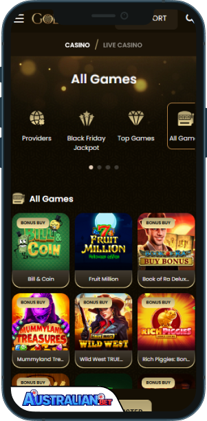 GoldSpin Casino Mobile app