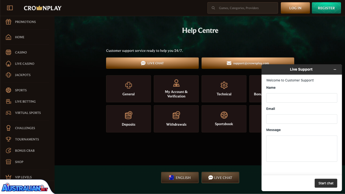Crownplay Casino Customer Support