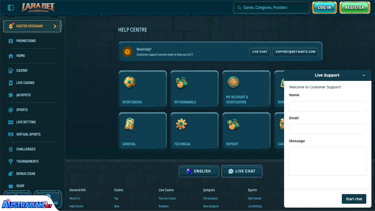 LaraBet Casino Customer Support