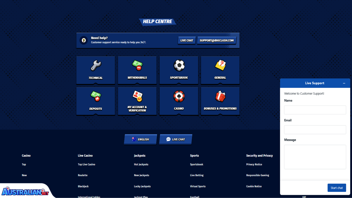 BigClash Casino Customer Support