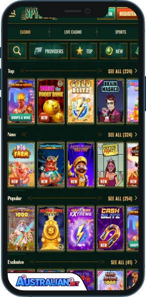 SpyBet Casino Mobile app