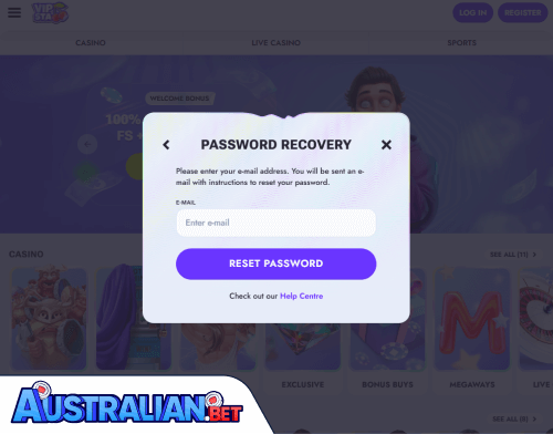 Vipsta Casino Problems Logging In