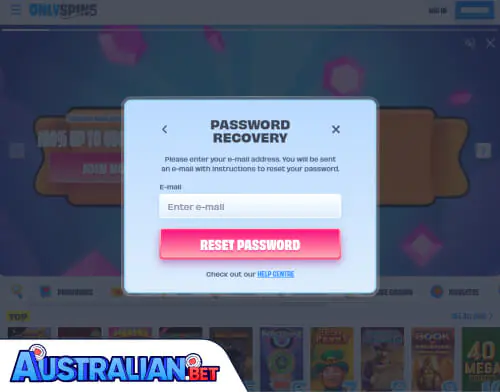 OnlySpins Casino Problems Logging In