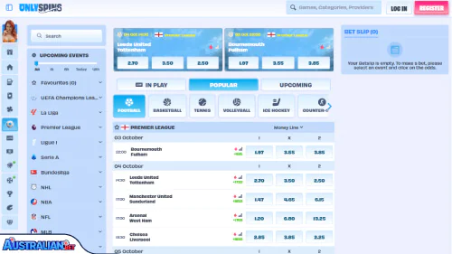 OnlySpins Casino Sport