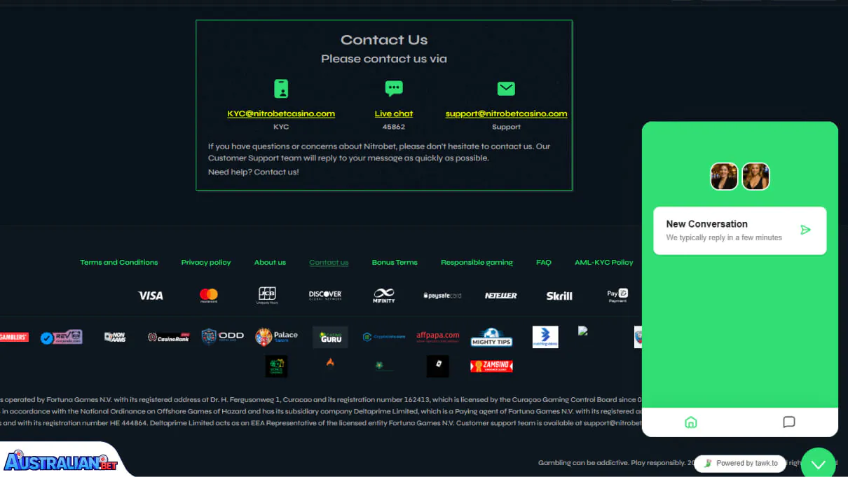 NitroBet Casino Customer Support