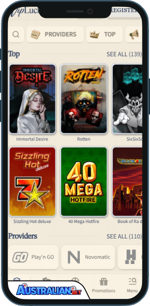 VipLuck Casino Mobile app