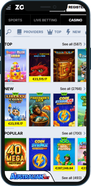 Zoccer Casino Mobile app