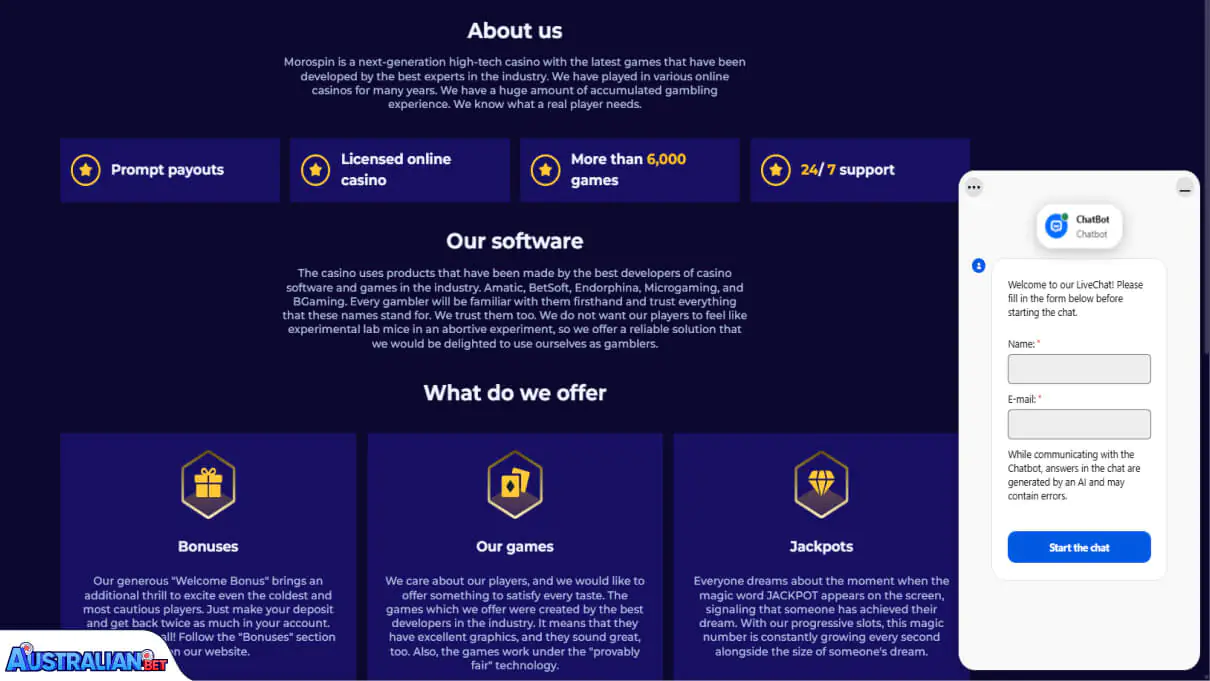 Morospin Casino Customer Support
